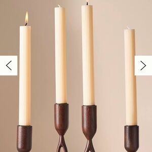 Anthropologie Ivory Fluted Taper Candles Set of 4